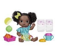 Baby Alive Fruity Sips Doll, Lime, Pretend Juicer Baby Doll Set, Drinks & Wets, Toy for Kids 3 and Up, Black Hair