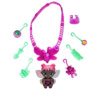 Baby Alive Glo Pixies Minis Carry n Care Necklace Rose Blossom 3.75-Inch Pixie Doll Toy with Doll Carrier and Nurturing Charm Necklace