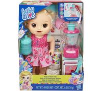 Baby Alive Magical Mixer Baby Doll Strawberry Shake with Blender Accessories, Drinks, Wets, Eats, Blonde Hair Toy for Children Aged 3 and Up