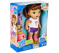 Baby Alive: Roller Skate Baby 14-Inch Doll Brown Hair, Blue Eyes Kids Toy for Boys and Girls
