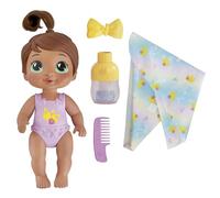Baby Alive Shampoo Snuggle Sophia Sparkle Brown Hair 11" Water Baby Doll Playset Toy for 3 Year Old Girls Boys and Older