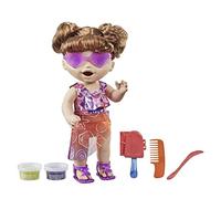 Baby Alive Sunshine Snacks Doll, Eats and Poops, Summer-Themed Waterplay Baby Doll, Ice Pop Mold, Toy for Kids Ages 3 and Up, Brown Hair