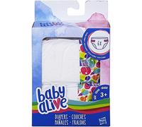 Baby Alive Toy Doll - Diapers Nappy Pack- Includes 6 Drink and Wet Nappies - Super Snacks