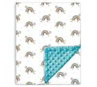 Baby and Toddler Blanket in Cotton and Soft Minky Oeko Tex - 100x135 cm - Thick Cot Blanket Polyester Filling - Comfort - Baby Swaddle, Comforter, Nap, Preschool - Newborn Gift for Girl or Boy