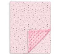 Baby and Toddler Blanket in Cotton and Soft Minky Oeko Tex - 100x135 cm - Thick Cot Blanket Polyester Filling - Comfort - Baby Swaddle, Comforter, Nap, Preschool - Newborn Gift for Girl or Boy