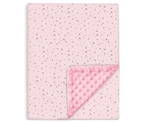 Baby and Toddler Blanket in Cotton and Soft Minky Oeko Tex - 100x135 cm - Thick Cot Blanket Polyester Filling - Comfort - Baby Swaddle, Comforter, Nap, Preschool - Newborn Gift for Girl or Boy