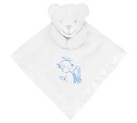 Baby Angel White Super Soft Comforter Blanket with 3D Teddy Bear (White with Blue)