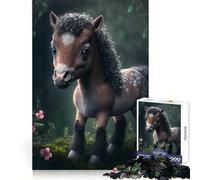 Baby Animal Foal Jigsaw Puzzle for Adults 1000 Pieces Focus Training Mindful Escape Tight Join Meaningful Gift (38x52cm)