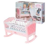 Baby Annabell 703236 Sweet Dreams Cot Bedtime Accessory-Rocking Function, Lullaby Feature-Includes Mattress and Bedding For 36 and 43 Dolls, Ages 3 and Up