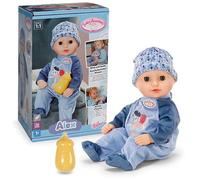 Baby Annabell Alex soft 36cm baby doll with Sleeping Eyes - In ottle, hat & romper - First doll suitable for Children Aged 1+