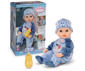 Baby Annabell Alex soft 36cm baby doll with Sleeping Eyes - Incl. bottle, hat & romper - First doll suitable for Children Aged 1+