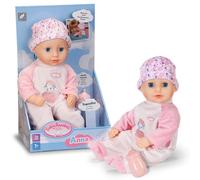 Baby Annabell Anna Rose - Soft 36 cm baby doll for toddlers - With pink romper, hat & sleeping eyes - Soft fabric doll with bottle - Perfect first doll suitable from 1-2 years of age