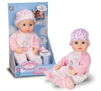 Baby Annabell Anna Rose, soft 36cm baby doll with fabric body, with pink romper and sleeping eyes, incl. Bottle