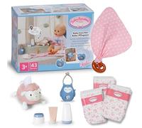 Baby Annabell Baby Care Set - 7-piece doll accessories set - Incl. nappies, tissue dispenser, pretend cream & bottles, teething toy & owl game - For 36cm & 43cm dolls - Suitable for children aged 3+