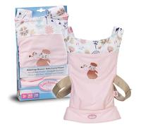 Baby Annabell Baby Carrier, doll carrier for kids with 2 viewing directions and adjustable strap in pink and gray, suitable for 36cm and 43cm dolls