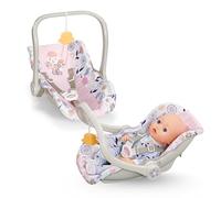 Baby Annabell Baby Comfort Seat with floral design, swiveling handle, and 3-point harness, suitable for 36cm and 43cm dolls