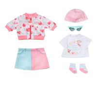 Baby Annabell Deluxe Spring Outfit 43cm - For Dolls - Easy for Small Hands, Creative Play Promotes Empathy & Social Skills, For Toddlers 3 Years & Up - Includes Jacket, Shirt, Skirt, Sunglasses & More
