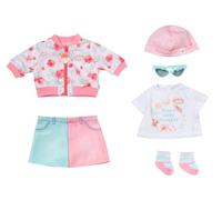 Baby Annabell Deluxe Spring Outfit 43cm - For Dolls - Easy for Small Hands, Creative Play Promotes Empathy & Social Skills, For Toddlers 3 Years & Up - Includes Jacket, Shirt, Skirt, Sunglasses & More