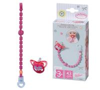 Baby Annabell Dummy with Clip 706831 - Original Accessory Designed for Dolls Toddlers - Includes & Beads - Suitable from 3 Years, Multi
