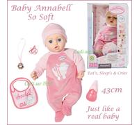 Baby Annabell Interactive Doll 43cm So Soft Doll Eat's, Sleep's & Cries NEW