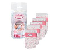 Baby Annabell Nappies for 43 cm Dolls - Easy for Small Hands, Creative Play Promotes Empathy and Social Skills, For Toddlers 3 Years and Up - 5 Pack