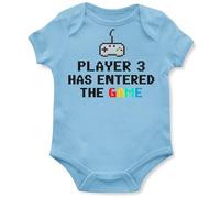Baby Annoucement Babygrow Player 3 Has Entered The Game Boy Girl New Family Member Babies Vest, 0-3 Months, Light Blue