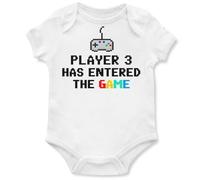 Baby Annoucement Babygrow Player 3 Has Entered The Game Boy Girl New Family Member Babies Vest, 12-18 Months, White