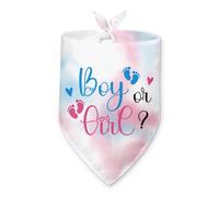 Baby Announcement Dog Bandana He or She What Will It Be? Gender Reveal Pet Dog Triangle Scarf Pregnancy Announcement Photo Prop Party Supplies for Small Medium Large Dogs Cats