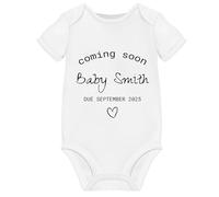 Baby Announcement Grow Onesie Vest 2025 2026 Pregnancy Reveal Ideas Personalised Coming Soon Due Date for Great Grandparents, Auntie, Dad Gifts From Bump