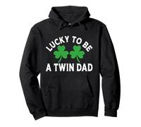 Baby Announcement - Lucky to be a twin dad St Patricks Day Pullover Hoodie