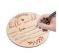 Baby Announcement Sign, Round Wooden Baby Birth Sign, Baby Welcome Sign for Hospital, Birth Sign for Photo Prop, Baby Shower