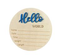 Baby Announcement Sign - Wooden Welcome Sign For Birth Baby | Elegant Birth Baby Name Wooden Sign For Living Room, Bedroom, Children's Room