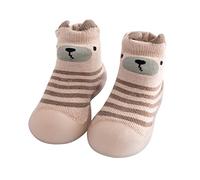 Baby Anti-Slip First Walking Toddler Knee-High Pre-Walker Indoor Winter Sock Shoes for Boys & Girls - Khaki