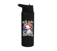 Baby Axolotl Questions Few Answer Flower Cute Axolotls Funny Stainless Steel Insulated Water Bottle