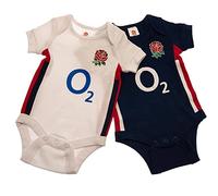 Baby Babies 2 Pack England RFU English Rugby Kit Bodysuits Vest Home & Away Kit Colours 100% Official… (12-18 Months)