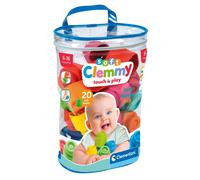 Clementoni Baby Soft Blocks - Clemmy Bag 20 Pieces - Soft Building Blocks, Clemmy Blocks for Kids 6 Months, Bricks Washable, Construction Set, Development & Activity Toy, Made In Italy, 17877