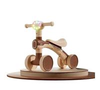 Baby Balance Bike for 1 Year Old Boys Girls, 12-24 Months Toddler Balance Bike with Removable Basket, Adjustable Seat, 4 Wheels Infant Bike, First Birthday Gift Pink Green Coffee Blue (Coffee)