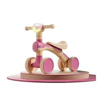 Baby Balance Bike for 1 Year Old Boys Girls, 12-24 Months Toddler Balance Bike with Removable Basket, Adjustable Seat, 4 Wheels Infant Bike, First Birthday Gift Pink Green Coffee Blue (Pink)