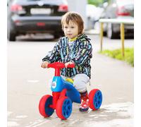 HOMCOM Baby Balance Bike Toddler Safe Training 4 Wheels Storage Bin Muti-Color