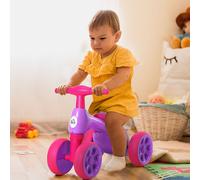 HOMCOM Baby Balance Bike Toddler Safe Training 4 Wheels Storage Bin Violet