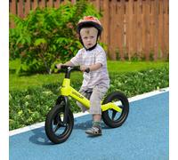 AIYAPLAY 12" Balance Bike with Adjustable Seat and Handlebar Training Bike with PU Wheels for Kids and Toddlers 2.5 to 5 Years Green