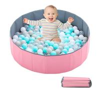 Baby Ball Pit, Afenau 80cm Ball Pit for Baby, Foldable Dog Ball Pit, Portable Ocean Ball Pool, Kids Ball Pit for Baby Toddler Boys Girls Dogs Cats Indoor Outdoor (Pink)