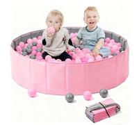 Baby Ball Pit, Foldable Kids Ball Pool Portable Dog Ball Pit Round Ball Pit for Toddler Boys Girls Pet Cats Indoor Outdoor (Pink 100cm)