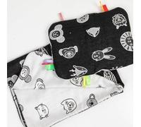 Baby Bamboo Blanket Set | Natural Bamboo High Contrast Visual Black and White Mini Zoo Sensory Pillow & Blanket 75x100cm | Development and Stimulation