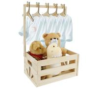 Baby Basket Gift with Handle Wooden Baby Shower Cabinet 34 x 23 x 17 cm Gift Box Baby Shower Multifunctional Baby Basket Newborn for Birthdays Baby Showers Christmas New Parents (B)