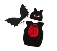Baby Bat Costume Halloween Onesie with Wings & Hat,Newborn's Cosplay Outfit | Soft Fleece Infant Halloween Costumes, Spooky Clothes for Baby Boys and Girls, Ideal for Holiday Dress-up, Trick-or-Treat