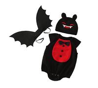 Baby Bat Costume Halloween Onesie with Wings & Hat,Newborn's Cosplay Outfit | Soft Fleece Infant Halloween Costumes, Spooky Clothes for Baby Boys and Girls, Ideal for Holiday Dress-up, Trick-or-Treat
