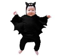 Baby Bat Costume My 1st Halloween Outfit Newborn Baby Boy Girl Costume Black Bat Long Sleeve Romper Jumpsuit With Hats Set Fleece Romper Boy Baby Boy Pants Bundle Baptism Outfits for Boys Romper