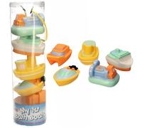 Baby Bath Boats Set, 6 Colourful Floating Toy Ships for Toddlers, Bath Time Fun with Storage Container