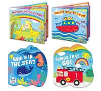 Baby Bath Book Set of 4 Colour Changing Baby Bath Books Re-usable Vinyl Coated Educational Learning Kids Bathtime Fun